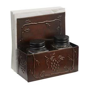 VALLEY PINE NAPKIN HOLDER WITH SALT AND PEPPER