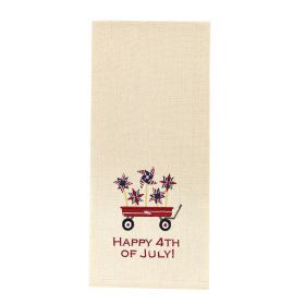 HAPPY 4TH OF JULY EMBROIDERED DISHTOWEL