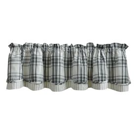 ONYX AND IVORY LINED LAYERED VALANCE 72X16